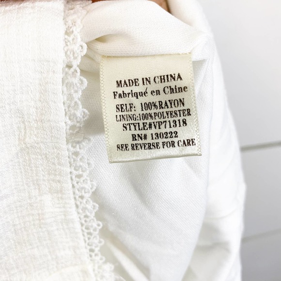 NWT Very J White Palm Embroidered Ruffle Romper - Picture 8 of 8